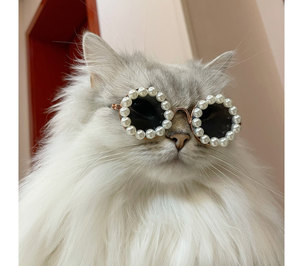 Vintage Pearl Sunglasses Handmade Pet Accessories