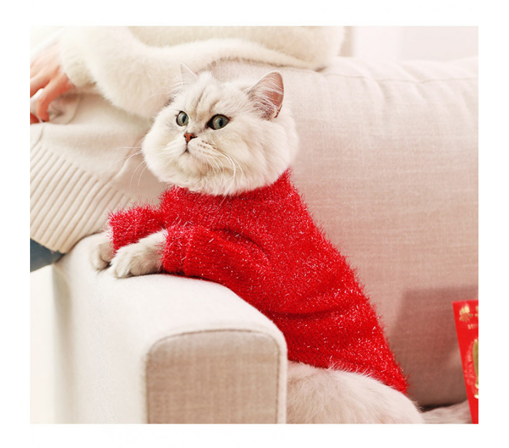 Cute Warm Bright-line Cat Sweater