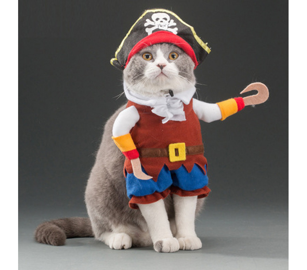 Cat Pirate Costume Funny Dog Halloween Costumes