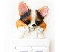 2-pcs Dog Resin Switch Sticker