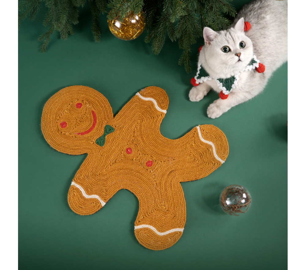 Gingerbread Man Cat Scratcher Mat