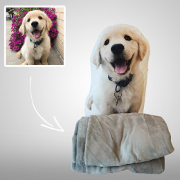 Personalized Dog/Cat Photo Shaped Pillows With Blanket