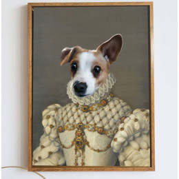 Royal Princess Pet Portraits Custom Renaissance Dog Painting