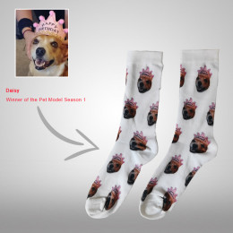 Custom Socks Photo Personalized Pet Face Picture Printed Cotton Socks