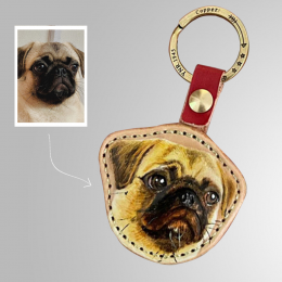 Personalized Pet Keychain Custom Photo Keychains Leather