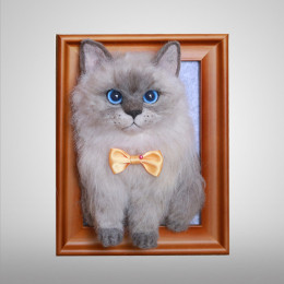 Personalized Pet Memorial Picture Frame Needle Felt Cat/Dog Portrait