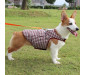 Reversible Plaid Dog Coats for Winter with Harness Access and Pocket Red