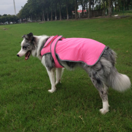 Fleece Lined Dog Winter Coats with Harness Clip Waterproof Reflective Jacket