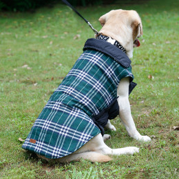 Classic Plaid Reversible Dog Jacket Harness Friendly