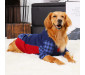 Blue Plaid Hoodie for Large Dogs Winter Coat