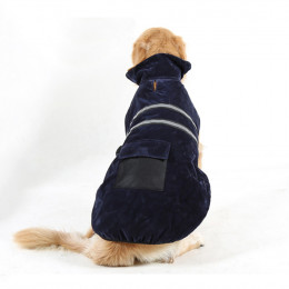 Faux Fleece-lined Dog Coats Winter Jacket with Pocket