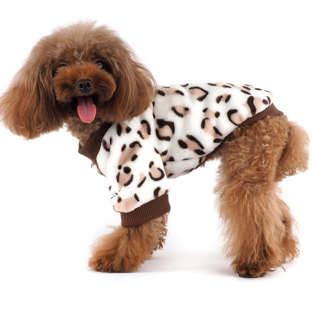 Leopard Fleece Dog Coats for Small Dogs