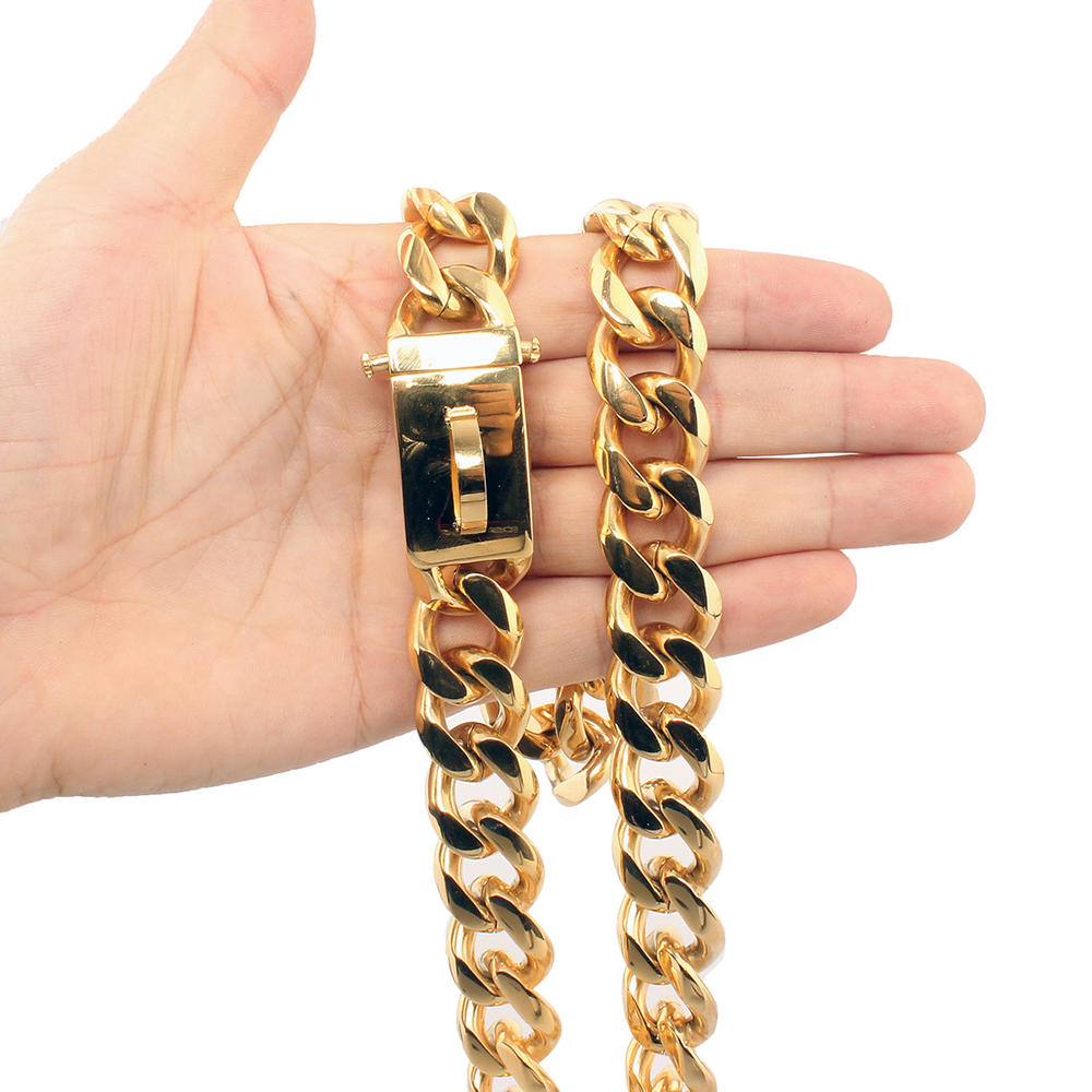 19mm Gold Chain Collar Doberman