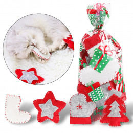 2-sets Christmas Cat Toys Catnip Stuffed Kicker