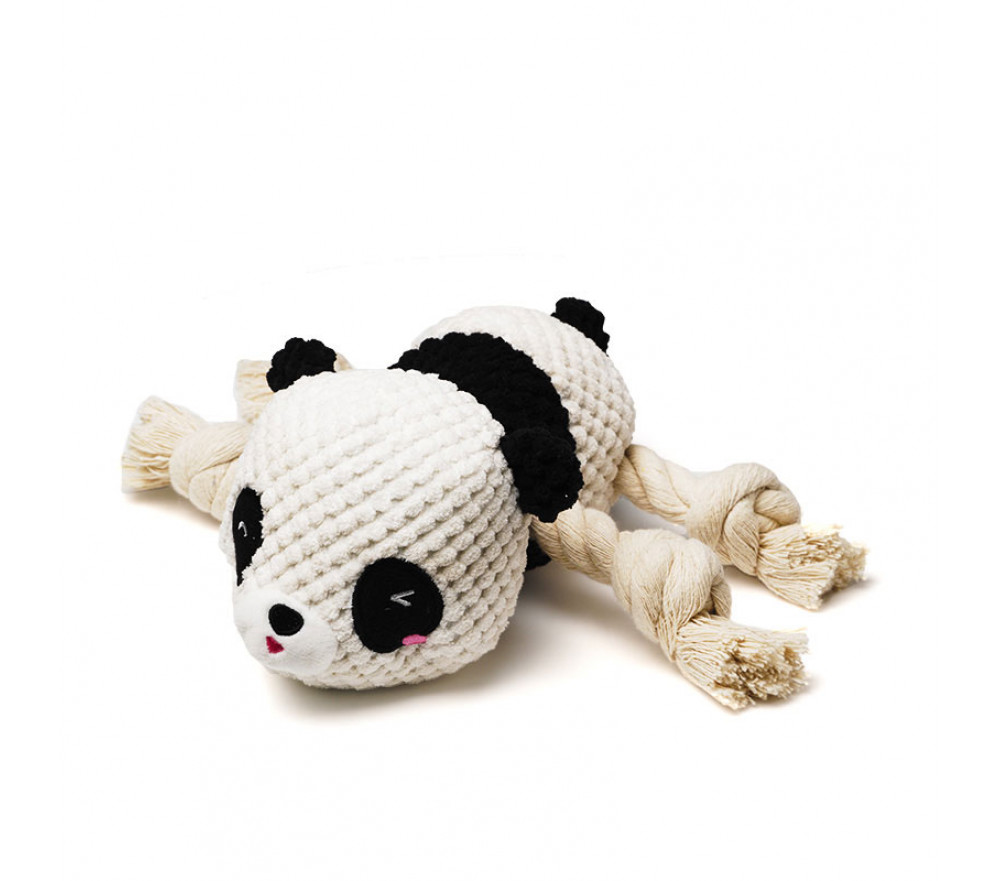 Chubby Panda Dog Squeaky Toy Plush Stuffed Chew Toy