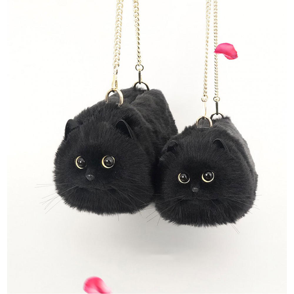 Handmade Black Cat Shoulder Bag