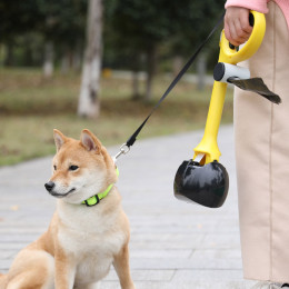 One-handed Dog Walk Pooper Scooper with Waste Bag Holder