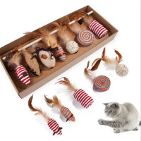 Cat Feather 7-piece Set Simulation Mouse Molars Toy Supplies
