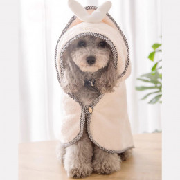 4-pcs Absorbent Bathrobe Hooded for Cat and Dog