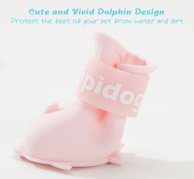 dog water shoes, dog paw covers, cute and vivid dolphin design